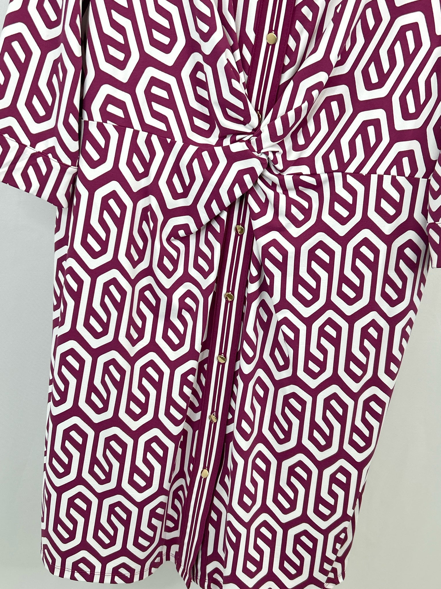 TALBOTS Size 1X Wine and White Women's Dress