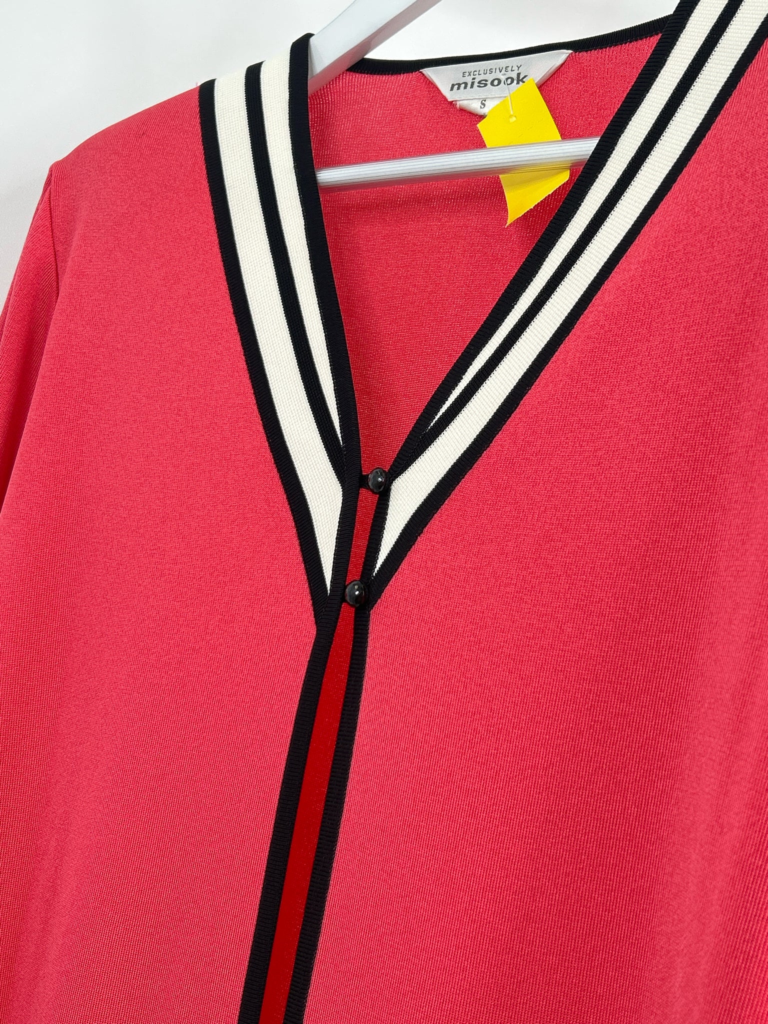 MISOOK Size S Pink and Black Women Cardigan