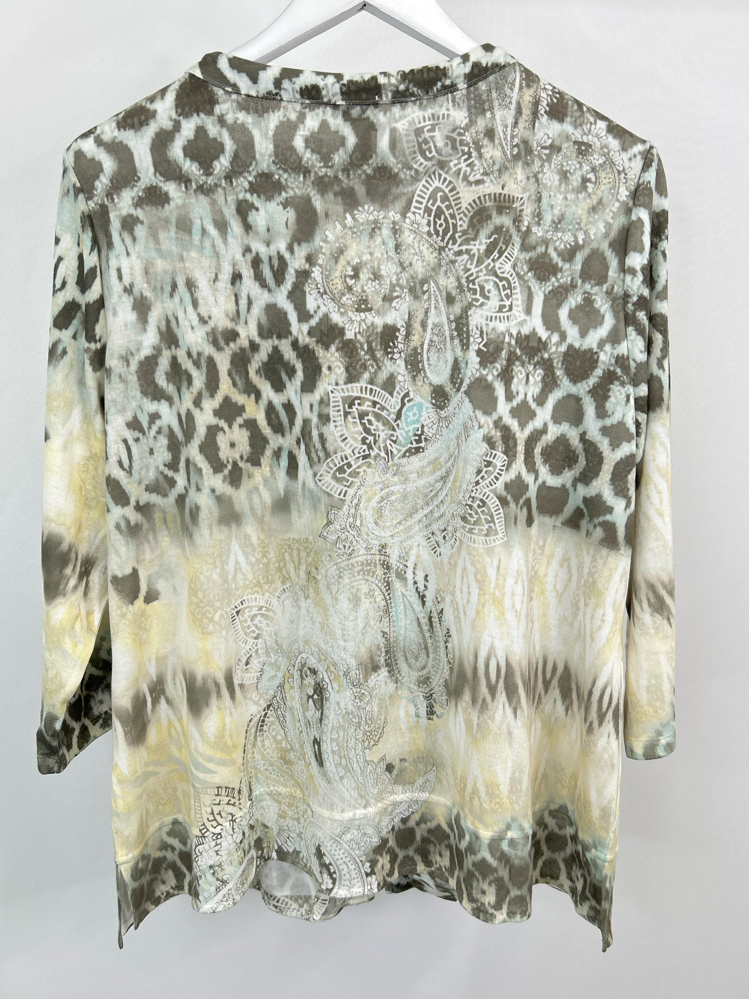 CHICO'S Zenergy Size XLP Green Print Women Jacket NWT