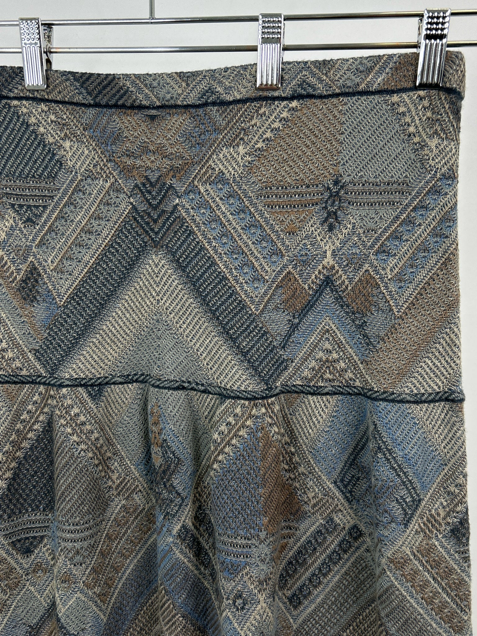 PERUVIAN COLLECTION Size XL Blue Print Women Skirt NWT