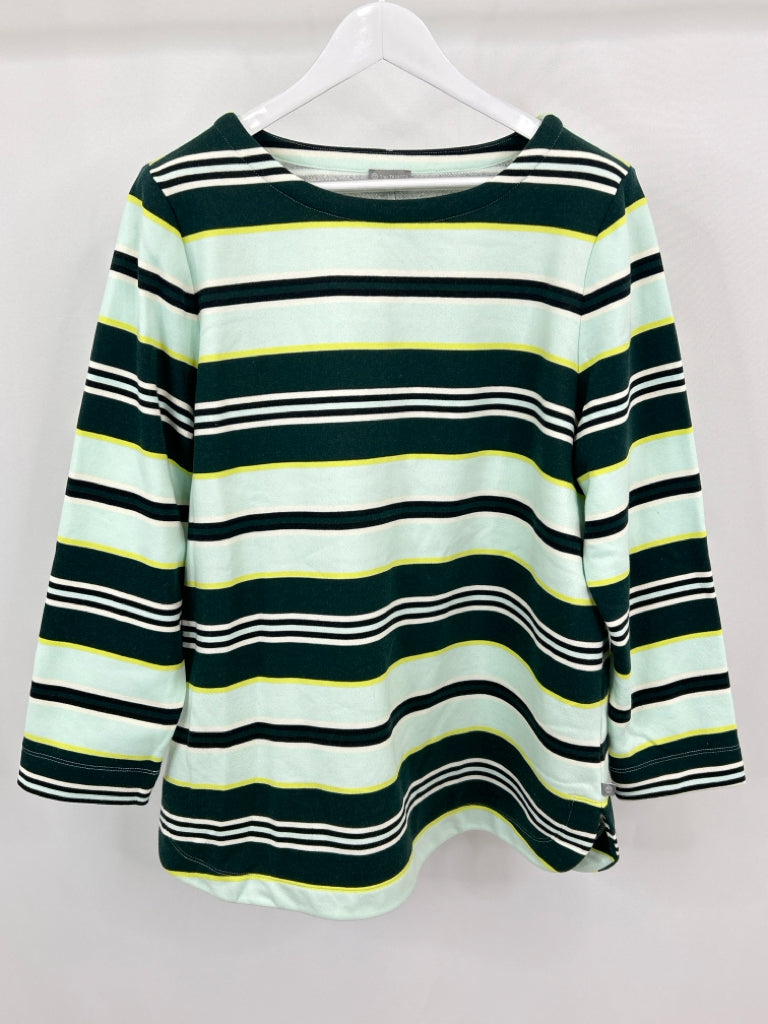 TALBOTS Women Size 2X Green Striped Tunic NWT