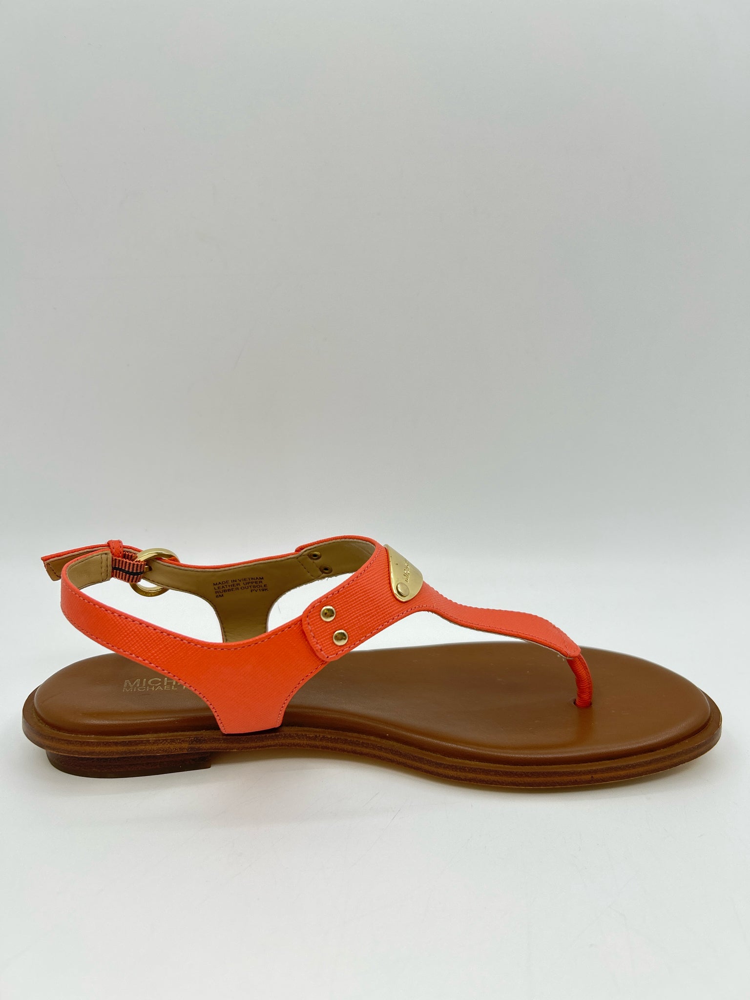 MICHAEL MICHAEL KORS Size 8M Coral & Brown Women Sandal