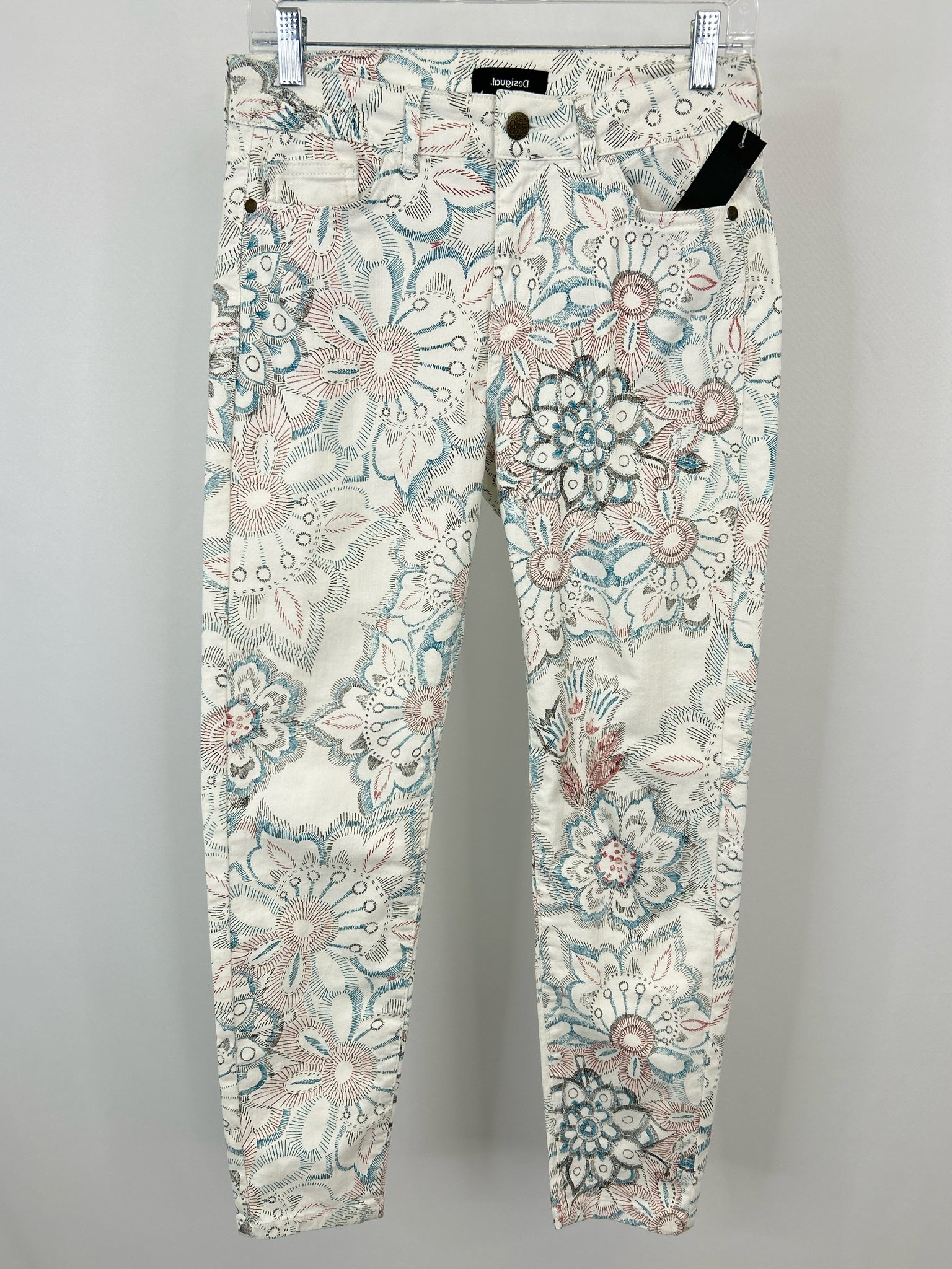 desigual Size 8 White Print Women jeans