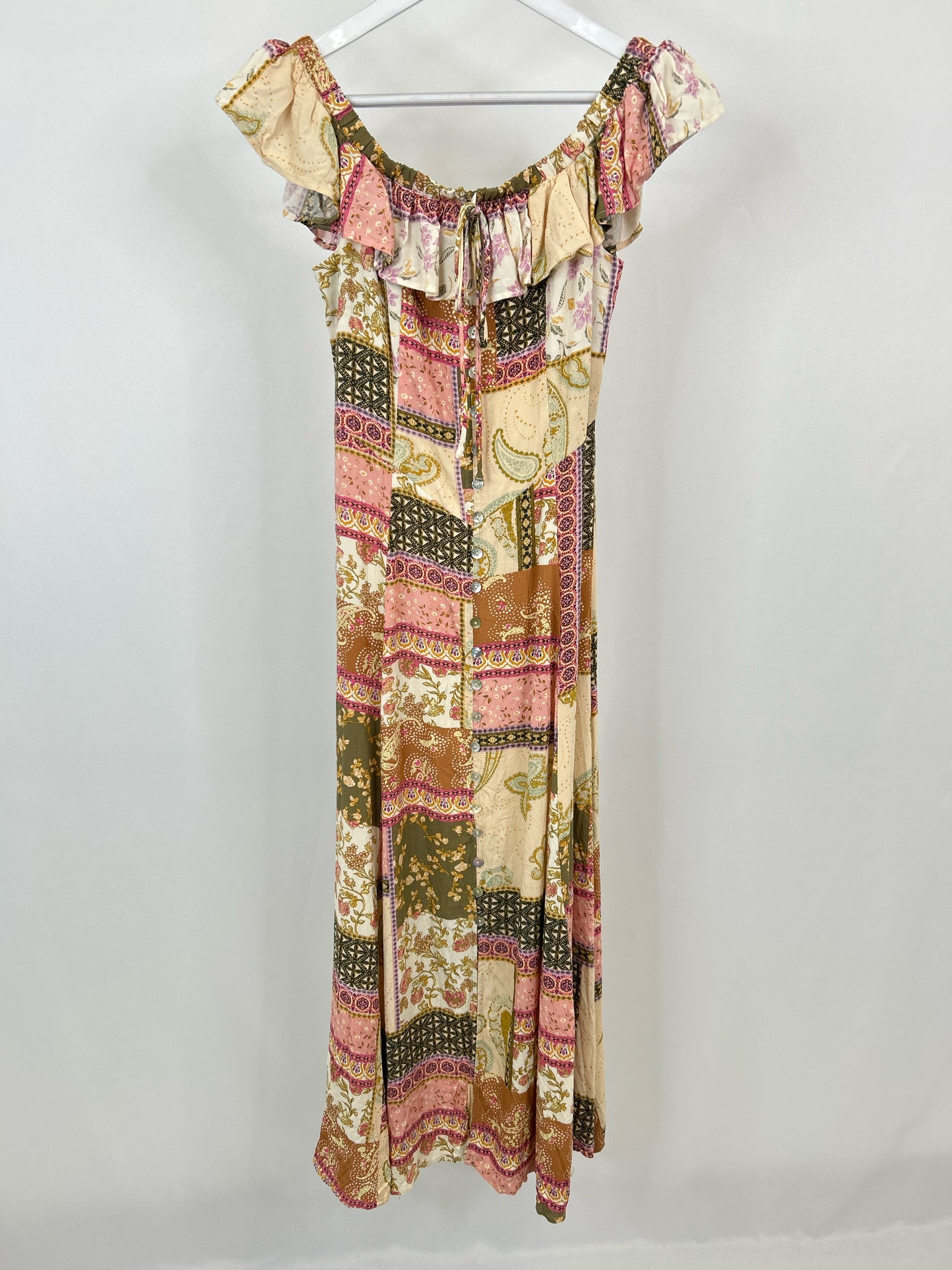 Z Supply Size M Cream Print Women Dress