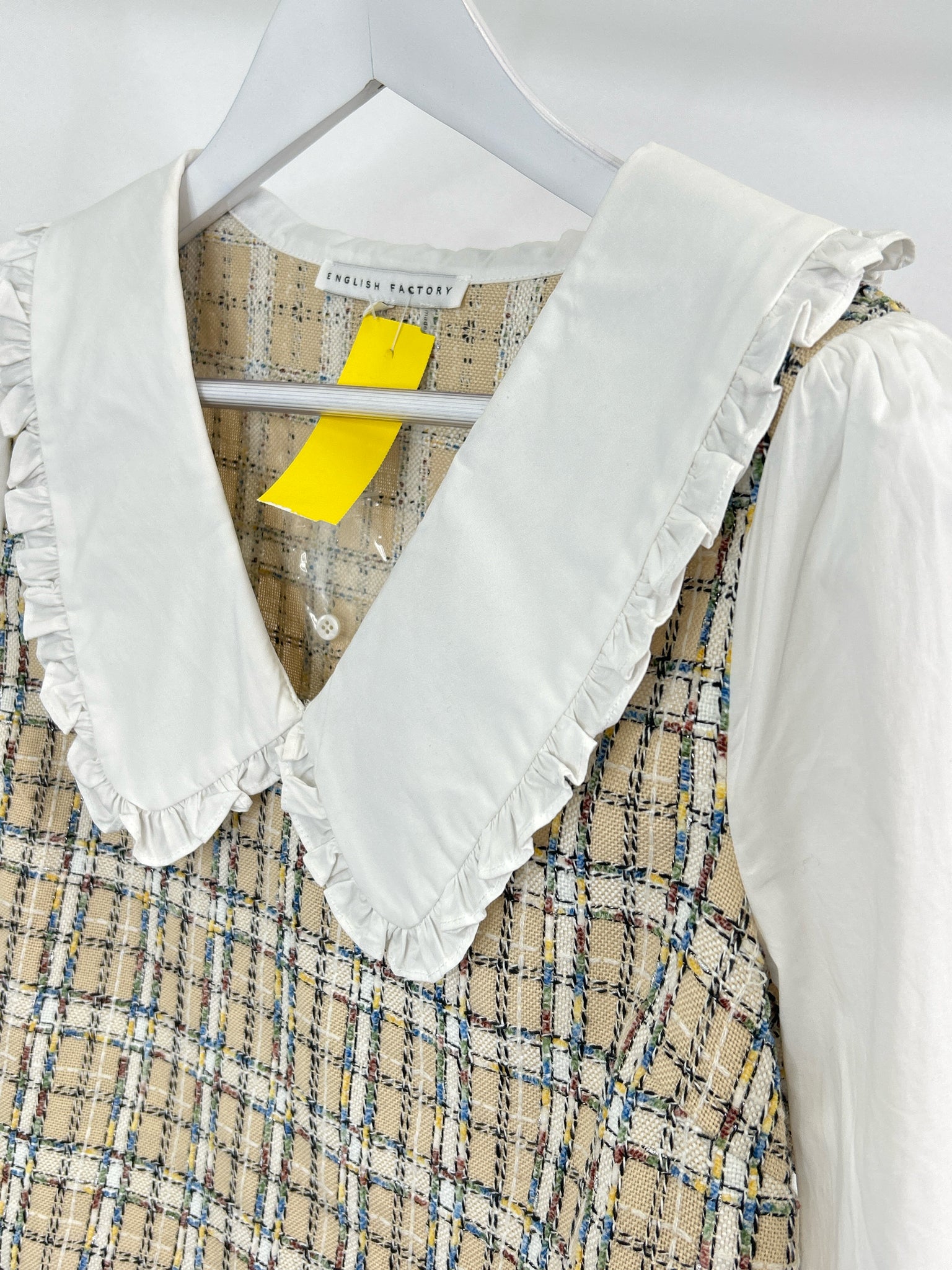 English Factory Size M WHITE AND BEIGE Women Blouse