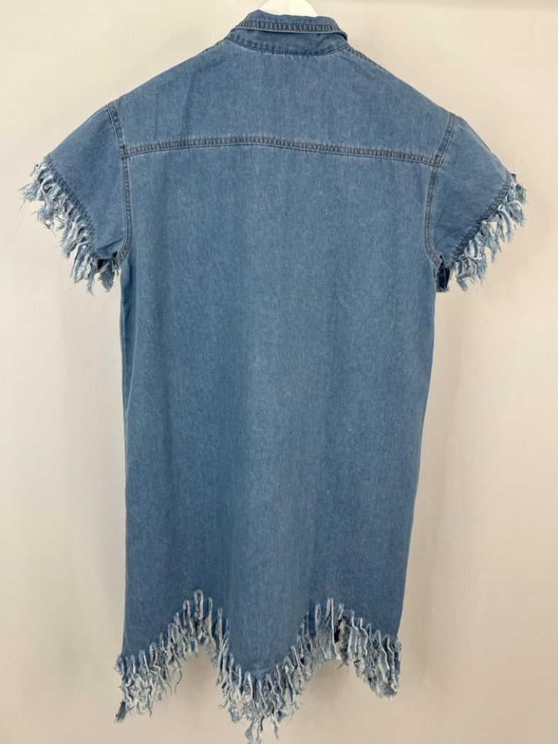 Oyrosy Size L BLUE DENIM Women Dress