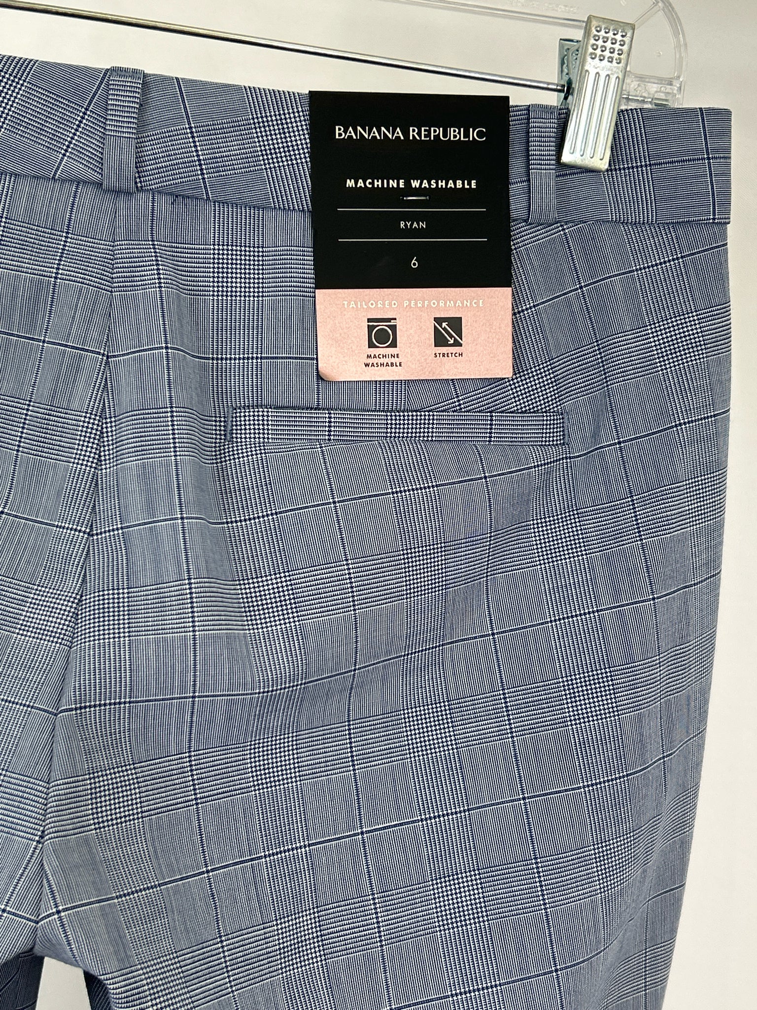 BANANA REPUBLIC NWT Size 6 Blue Plaid Women Pants