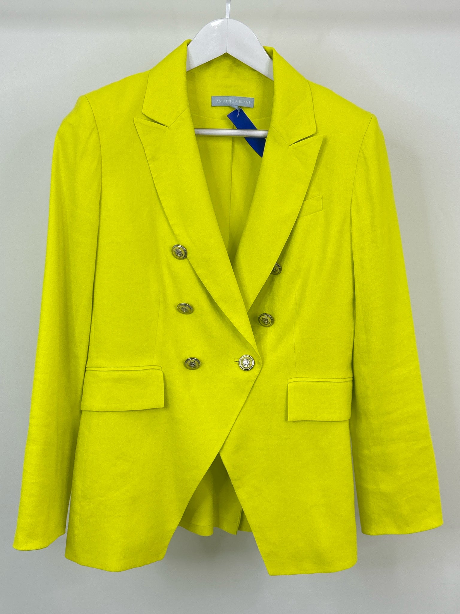 ANTONIO MELANI Size 6 Chartreuse Women Blazer