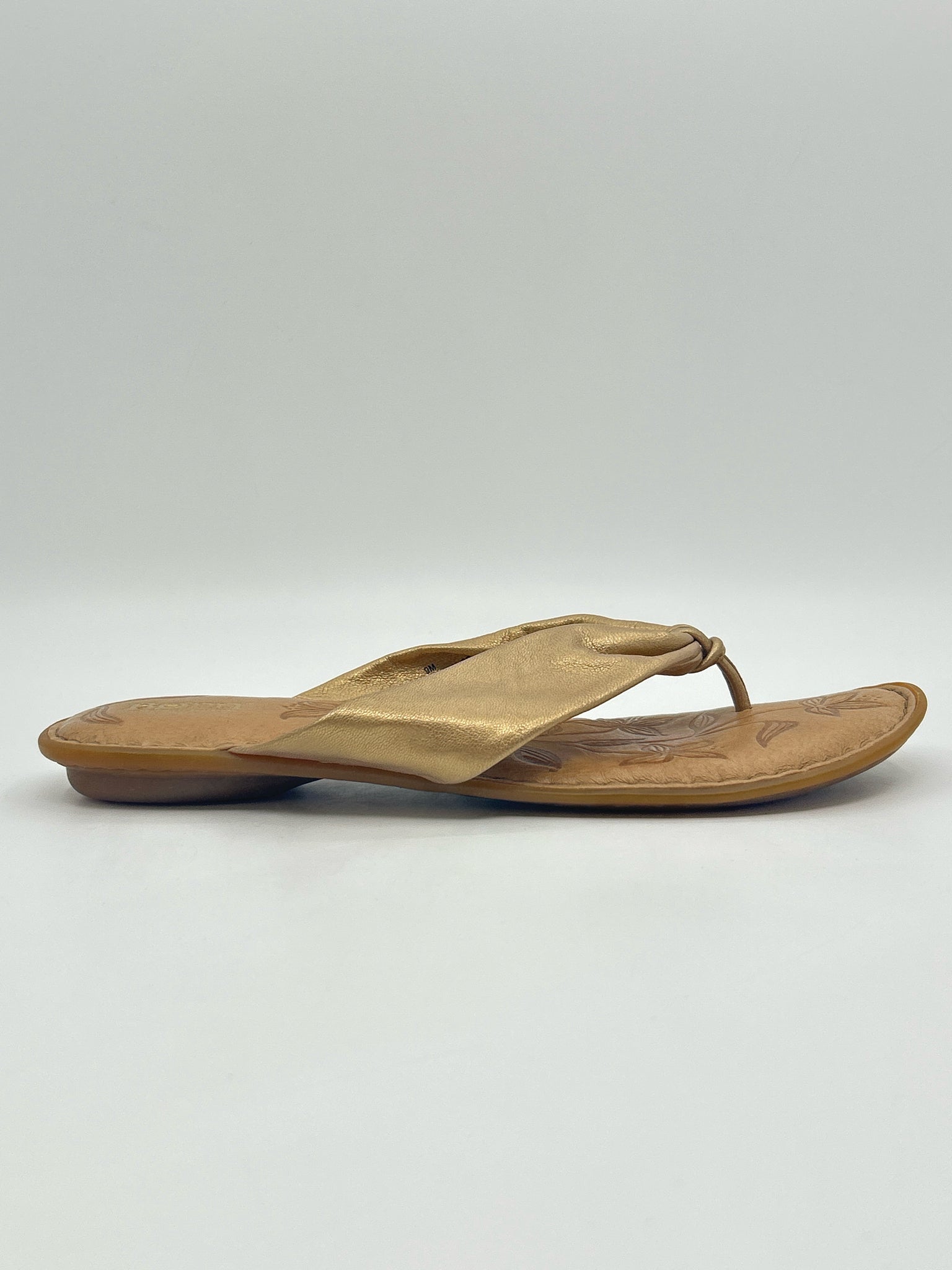 BORN Size 9 Gold & Beige Women Sandal