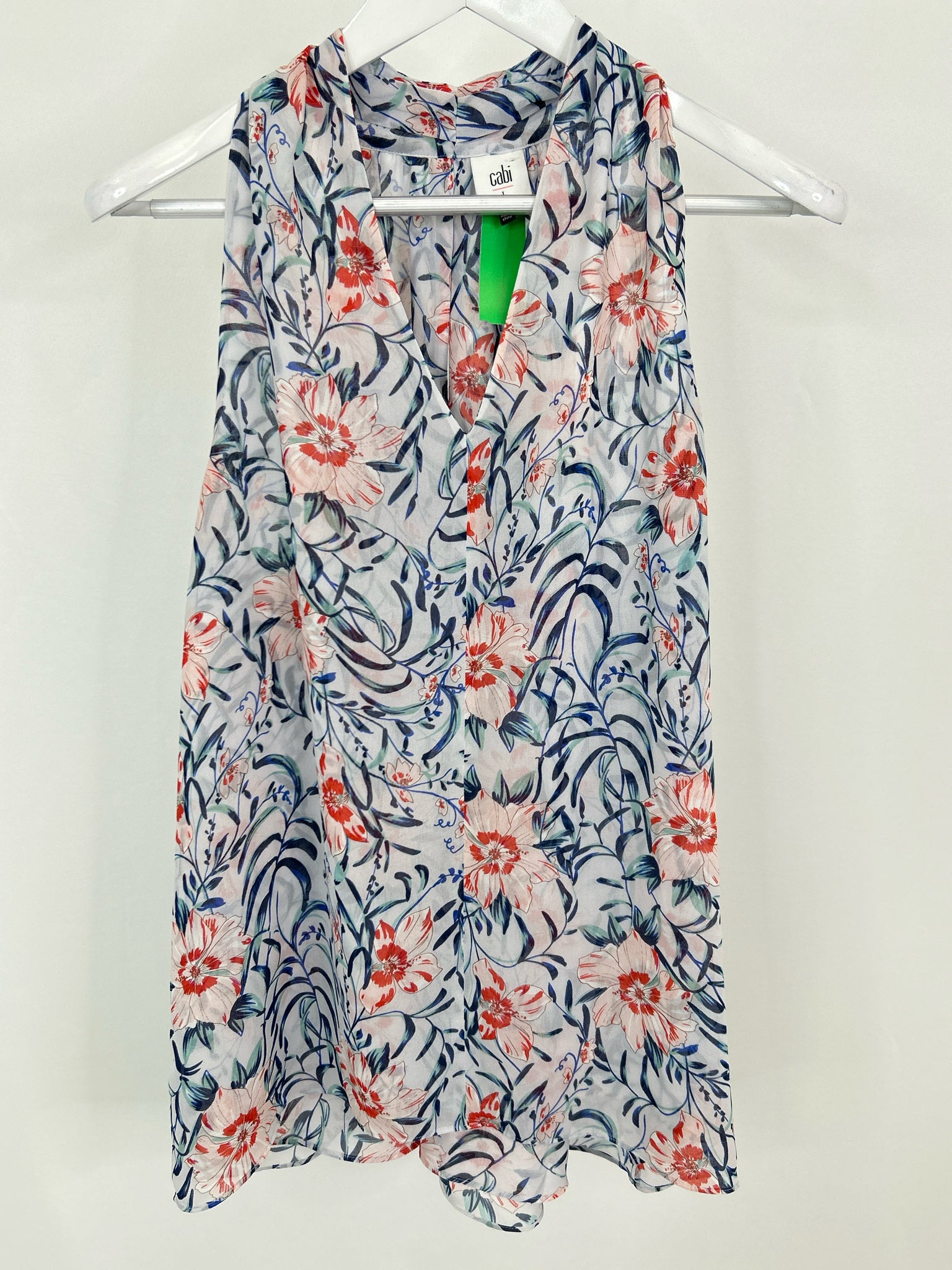 CABI Size L Blue floral Women Blouse