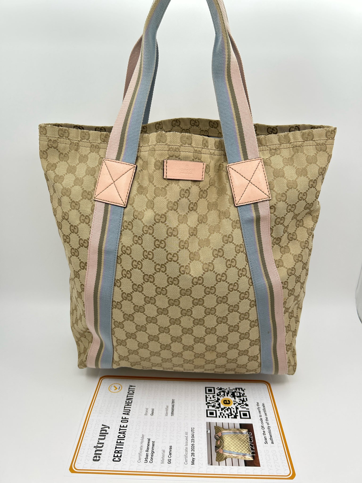 GUCCI Beige Monogram Women Purse Tote