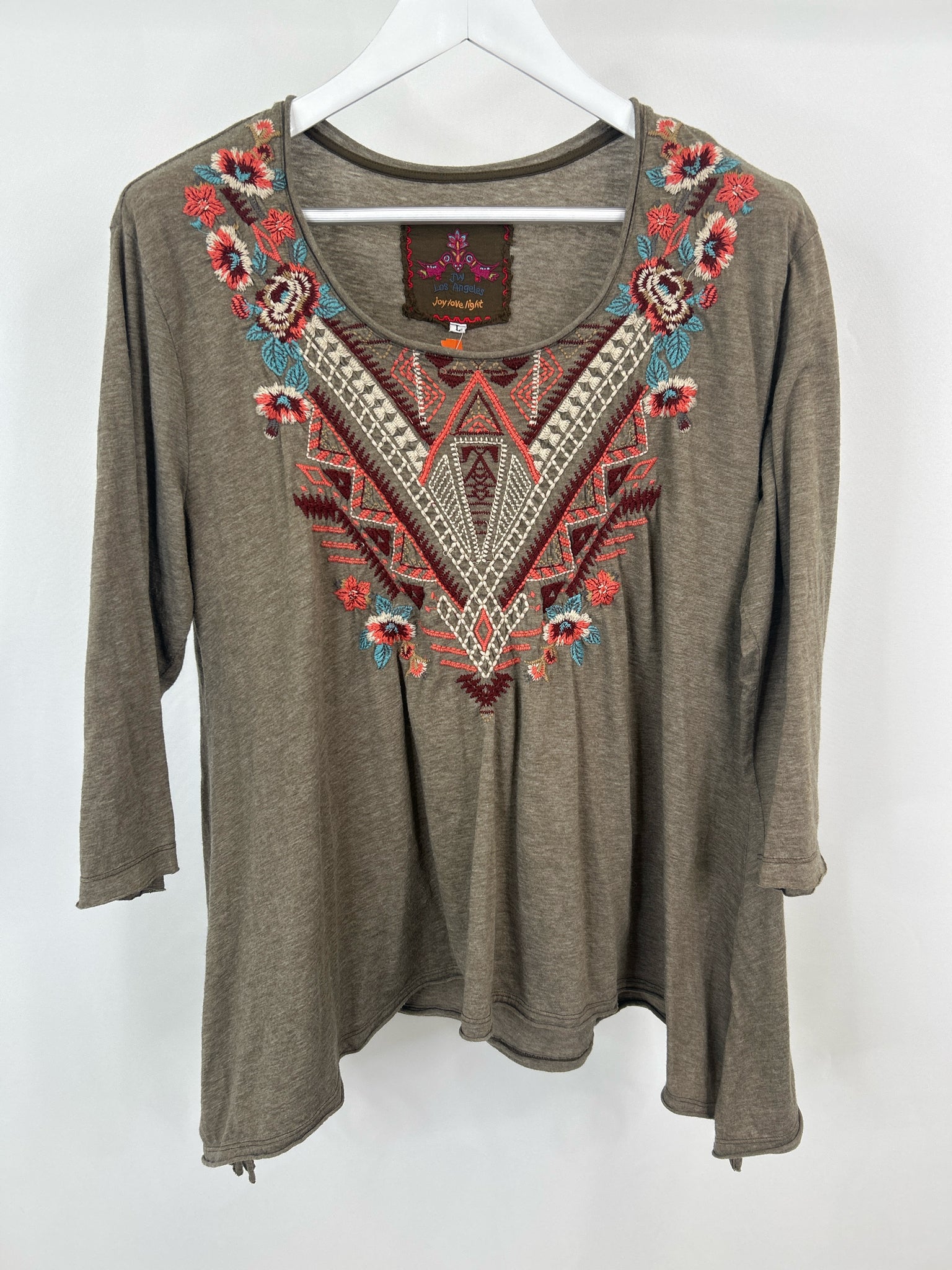 JOHNNY WAS Size L Taupe Women Tunic