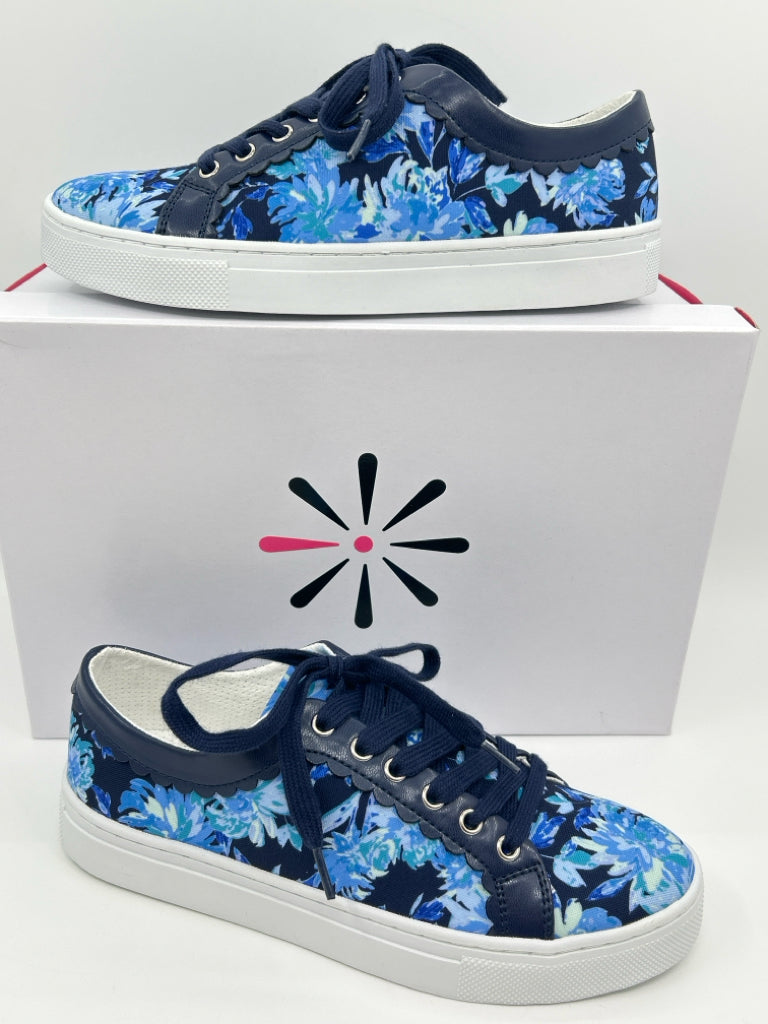 ISAAC MIZRAHI LIVE! Women Size 7.5 Blue floral Sneakers