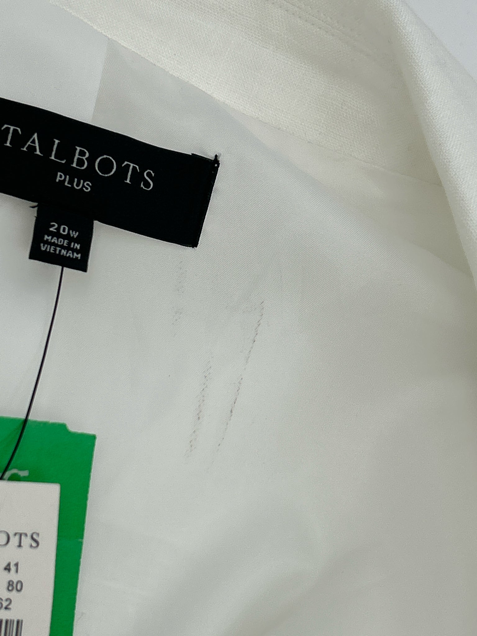 TALBOTS Size 20W White Women Blazer