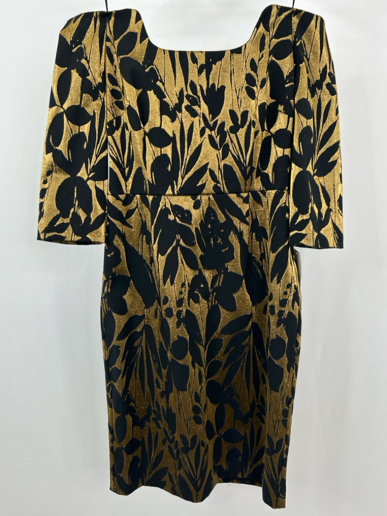 TRINA TURK Women Size 12 BLACK AND GOLD Dress