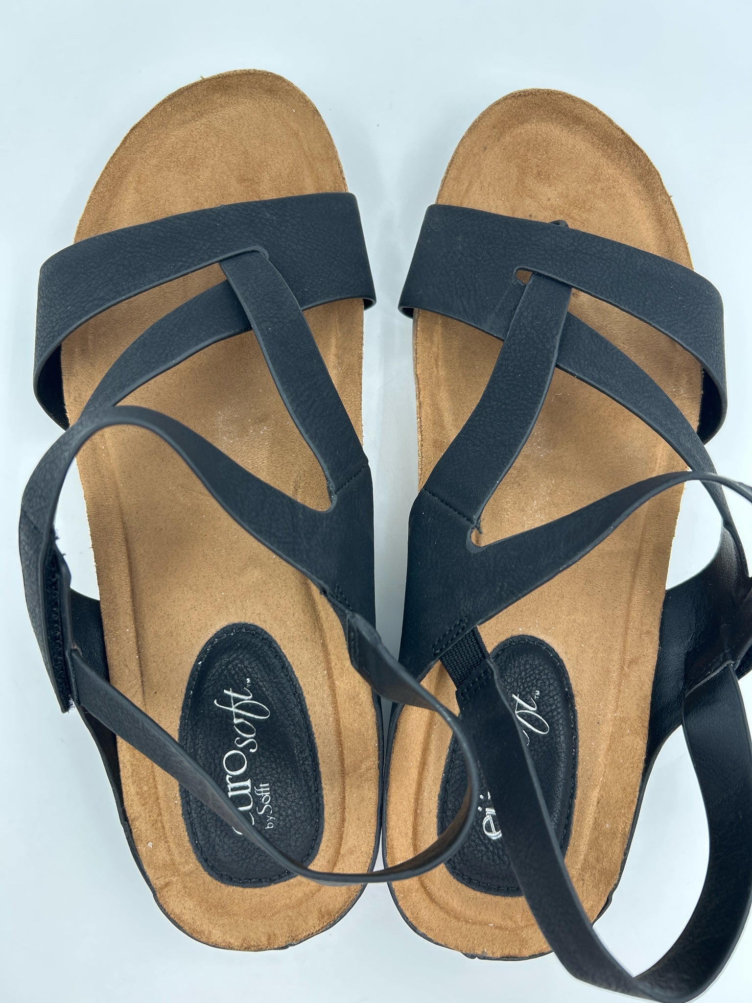 EURO SOFT Size 8.5M Black Women Sandal