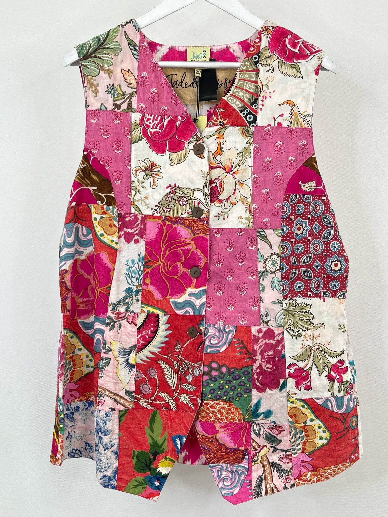 JADED GYPSY Size One Size Pink Print Women Vest