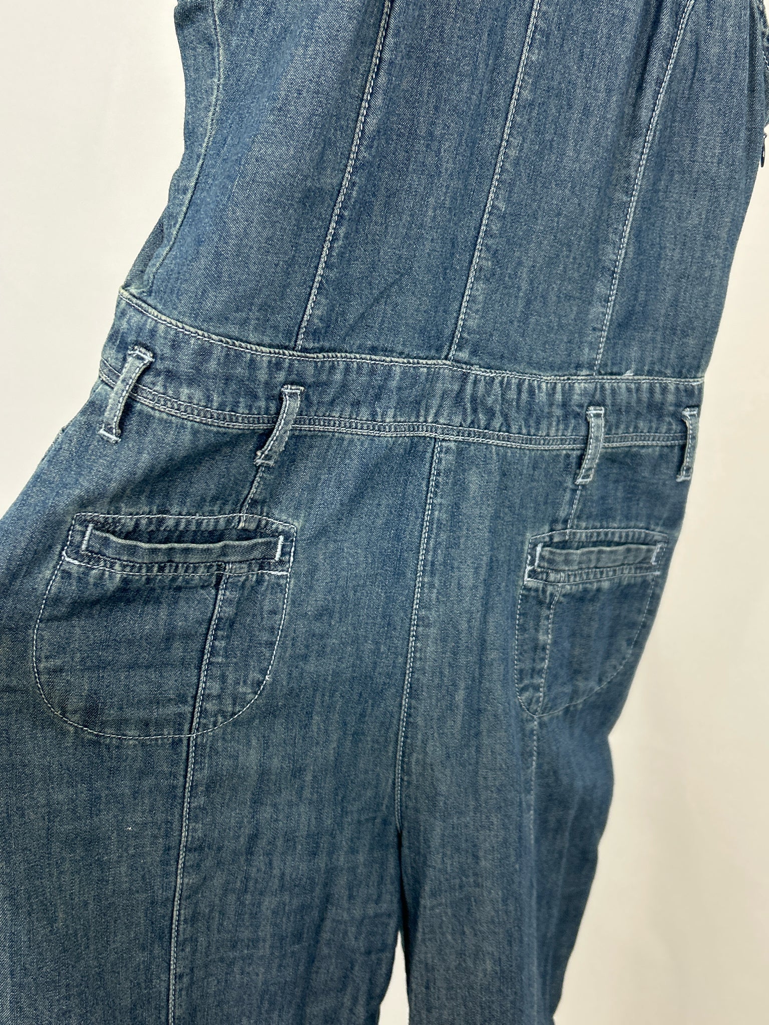 PILCRO Size 6 BLUE DENIM Women Jumpsuit