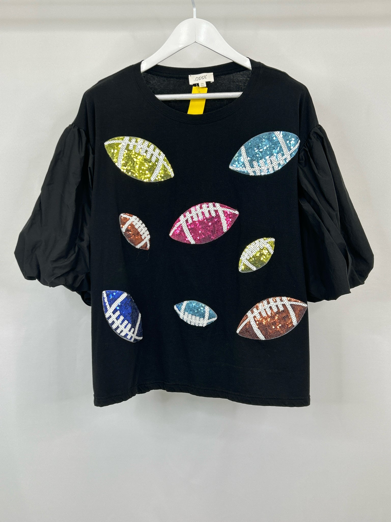 ODDI Size 2XL Black Print Women Top