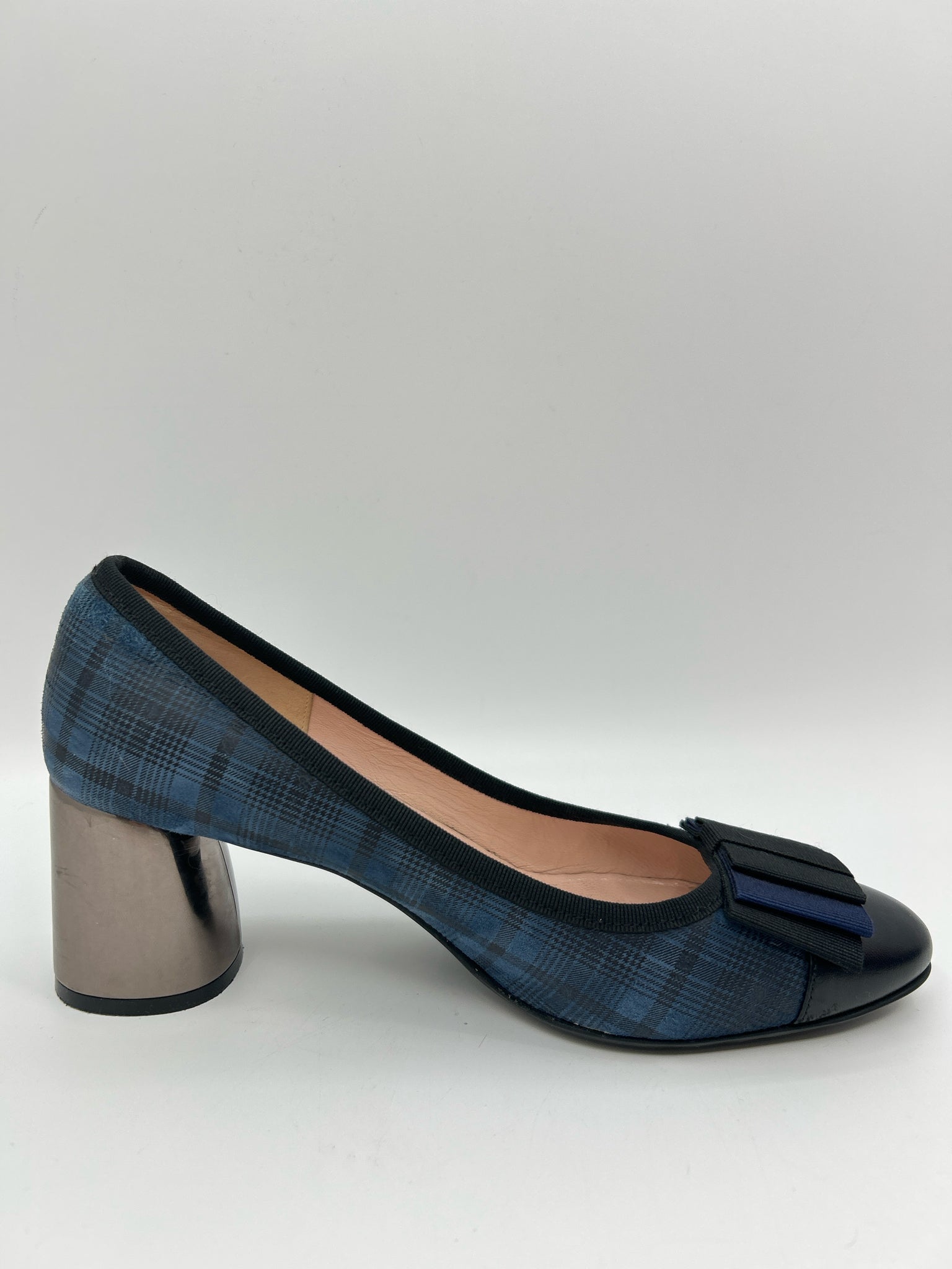 FERCA 81 Size 41/10 Blue Plaid Women Pumps