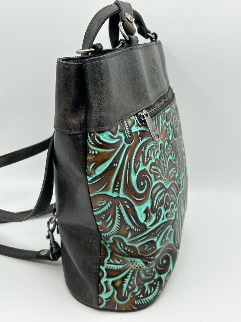 PATRICIA NASH Turquoise & Black Backpack