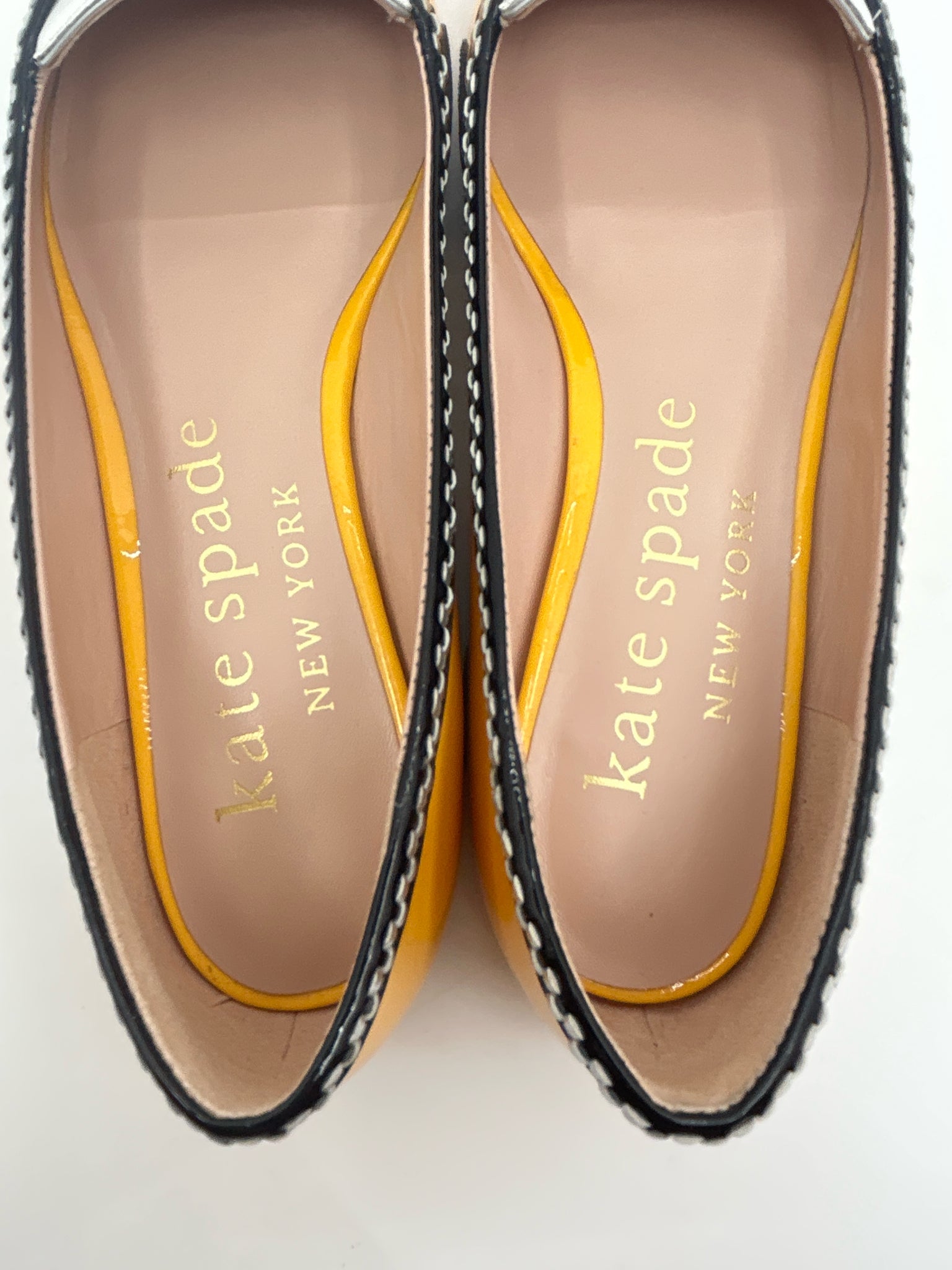 KATE SPADE Size 8B Yellow and White Women Flats