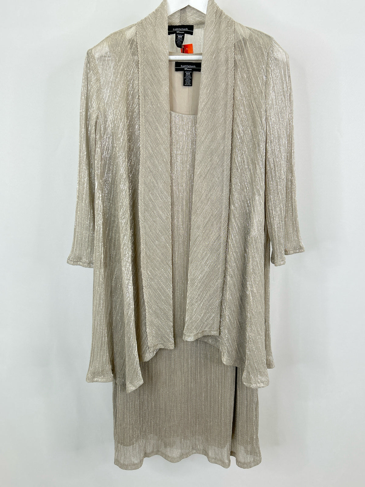 R & M RICHARDS Size 16W Champagne Women 2-Piece w/dress