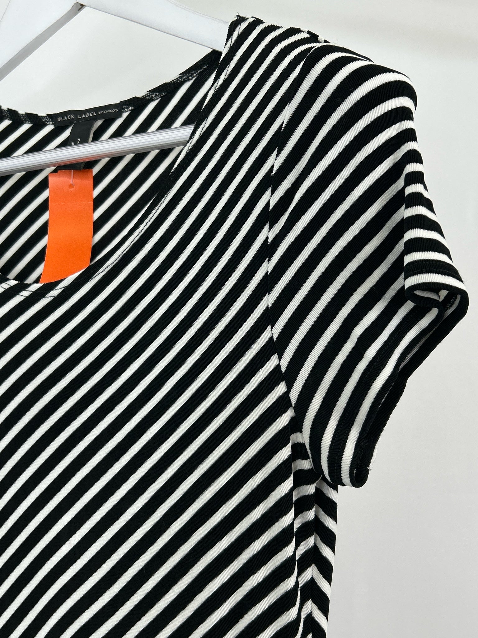 CHICO'S Size 8 Black and White Women Dress