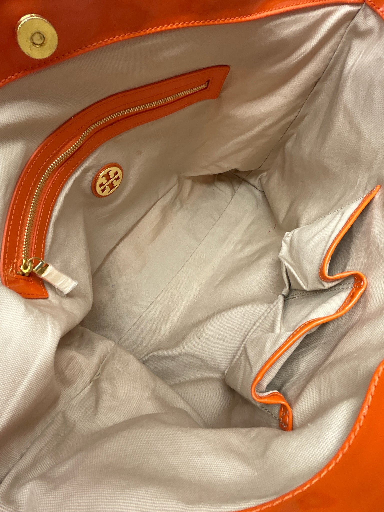 TORY BURCH ORANGE AND WHITE Women Tote