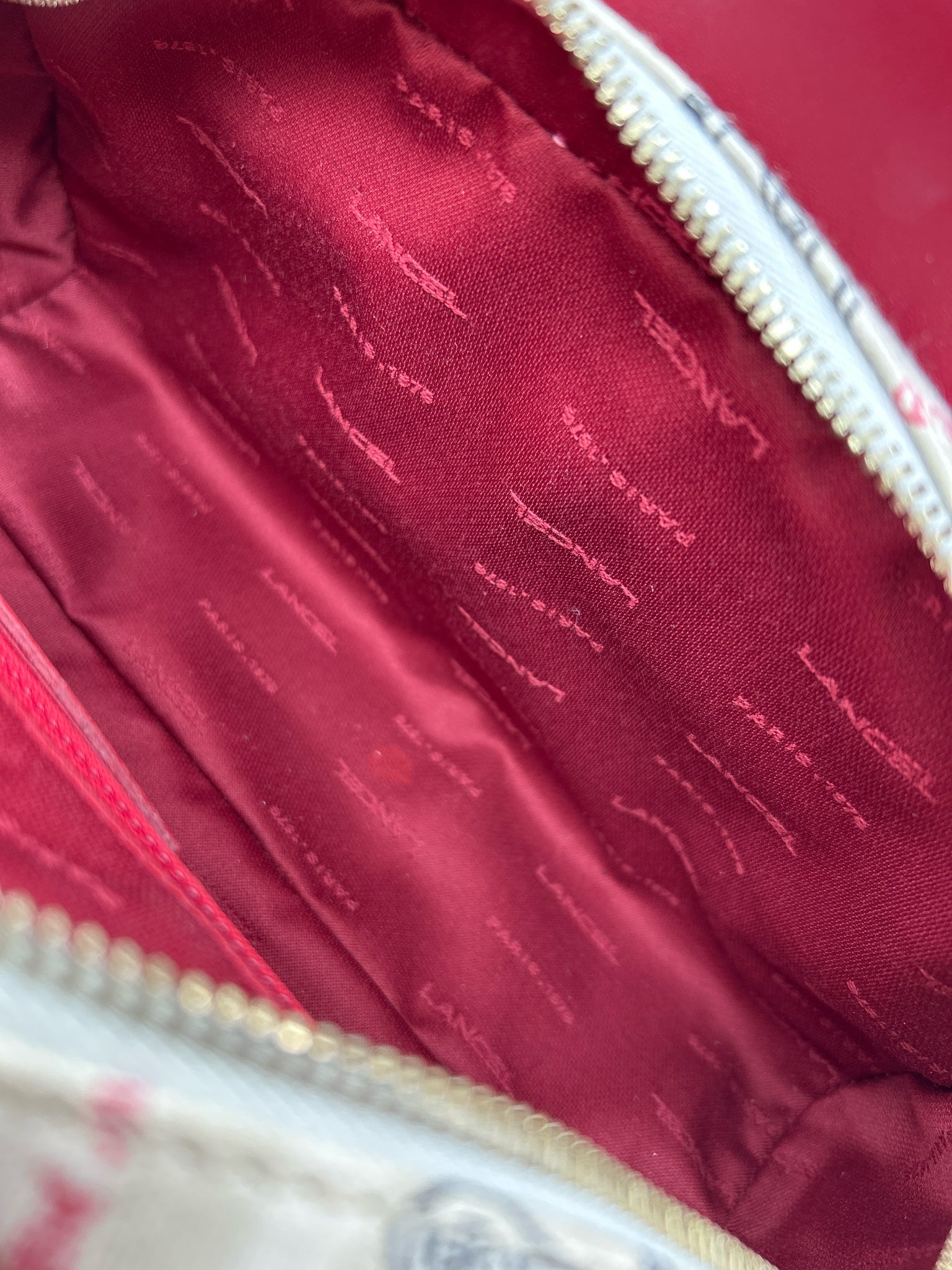 LANCEL beige and red Women Purse