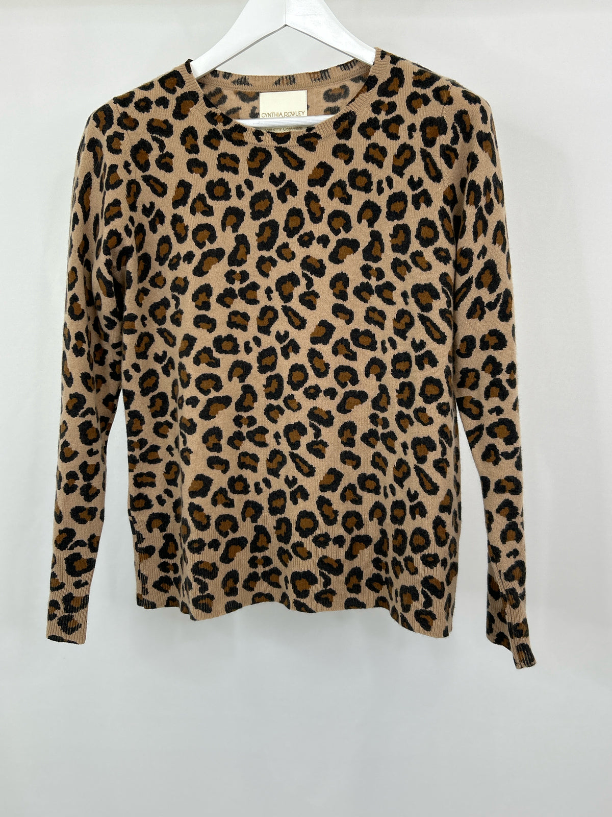 CYNTHIA ROWLEY Size L Animal Print Women Sweater