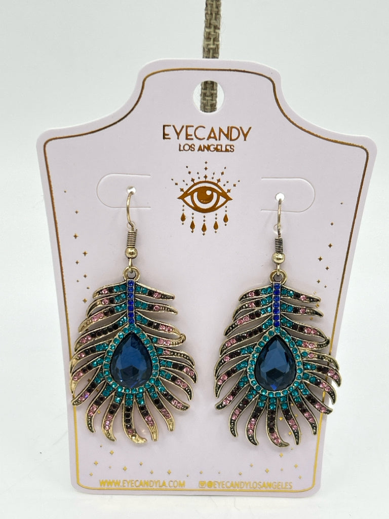 EYE CANDY Size One Size Gold and Blue Earrings