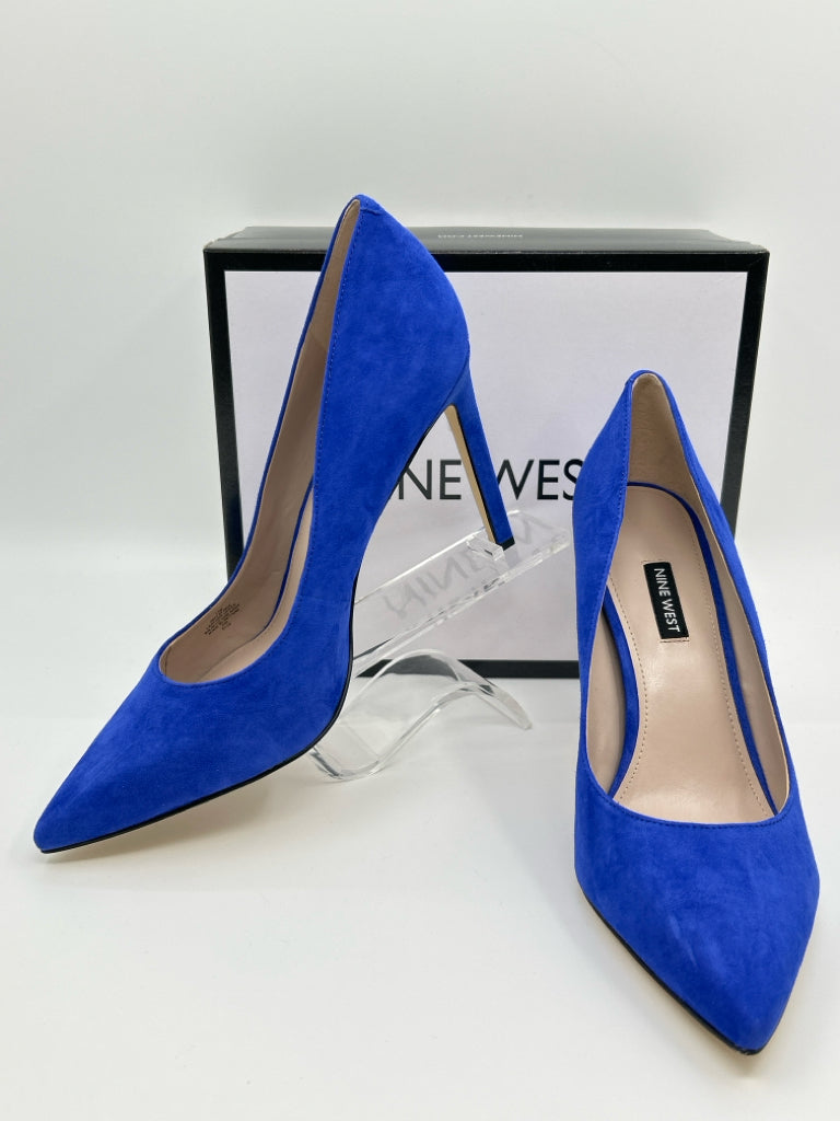 NINE WEST Women Size 11M Blue Pumps