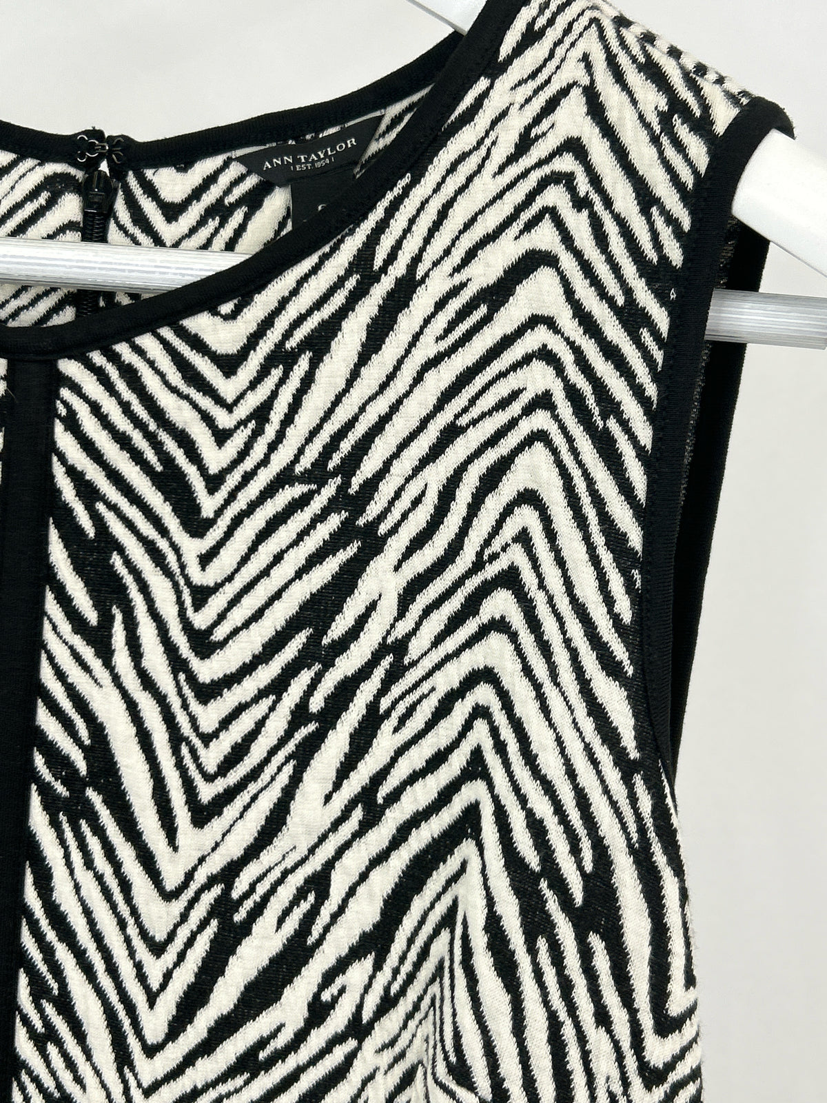 ANN TAYLOR Size 6 Black and White Women Dress