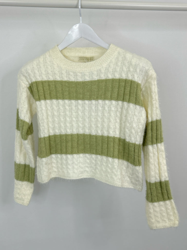 House of Sienna Women Size M WHITE AND GREEN Sweater