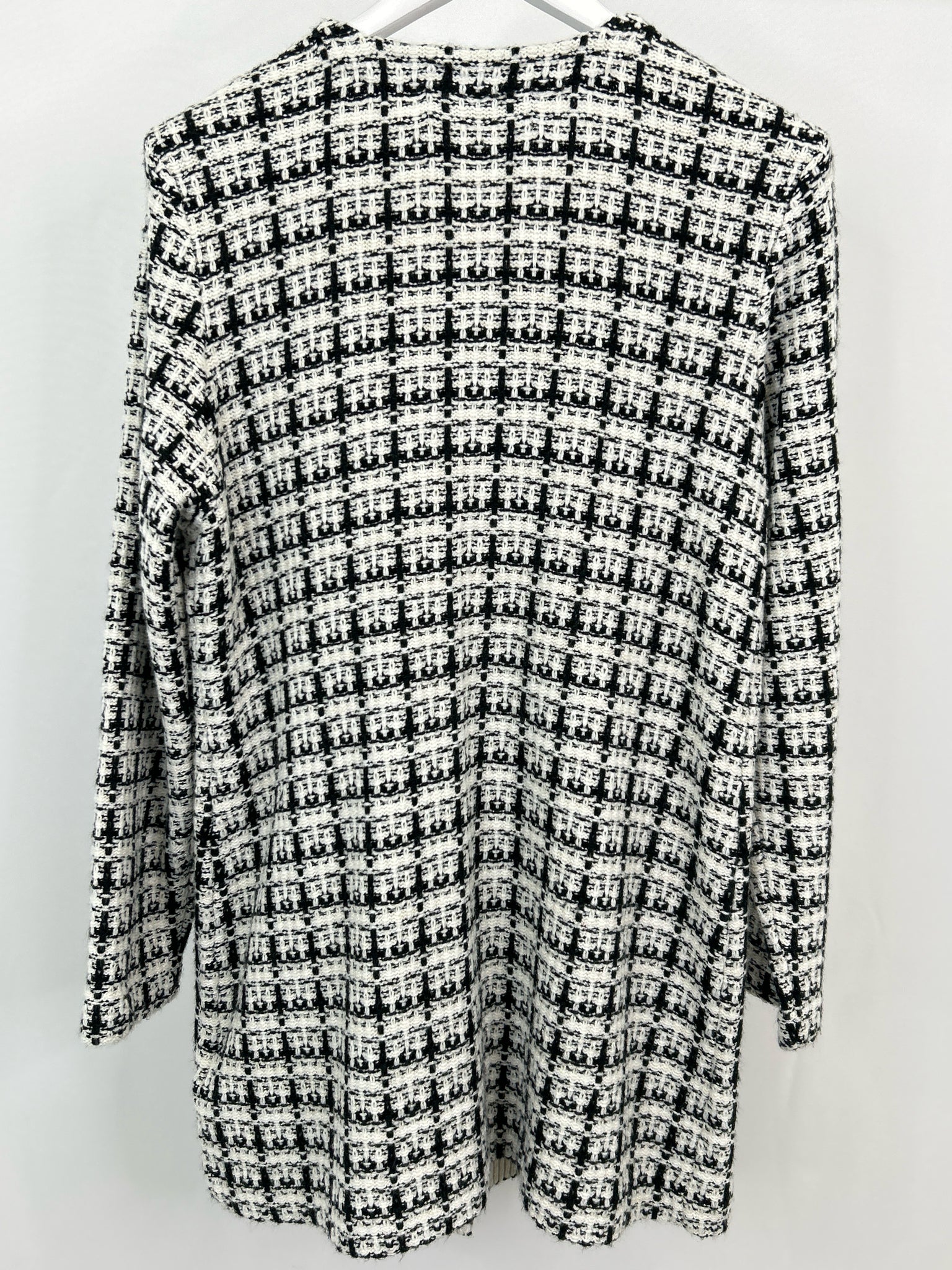 KARL LAGERFELD Size L Black and White Women Cardigan