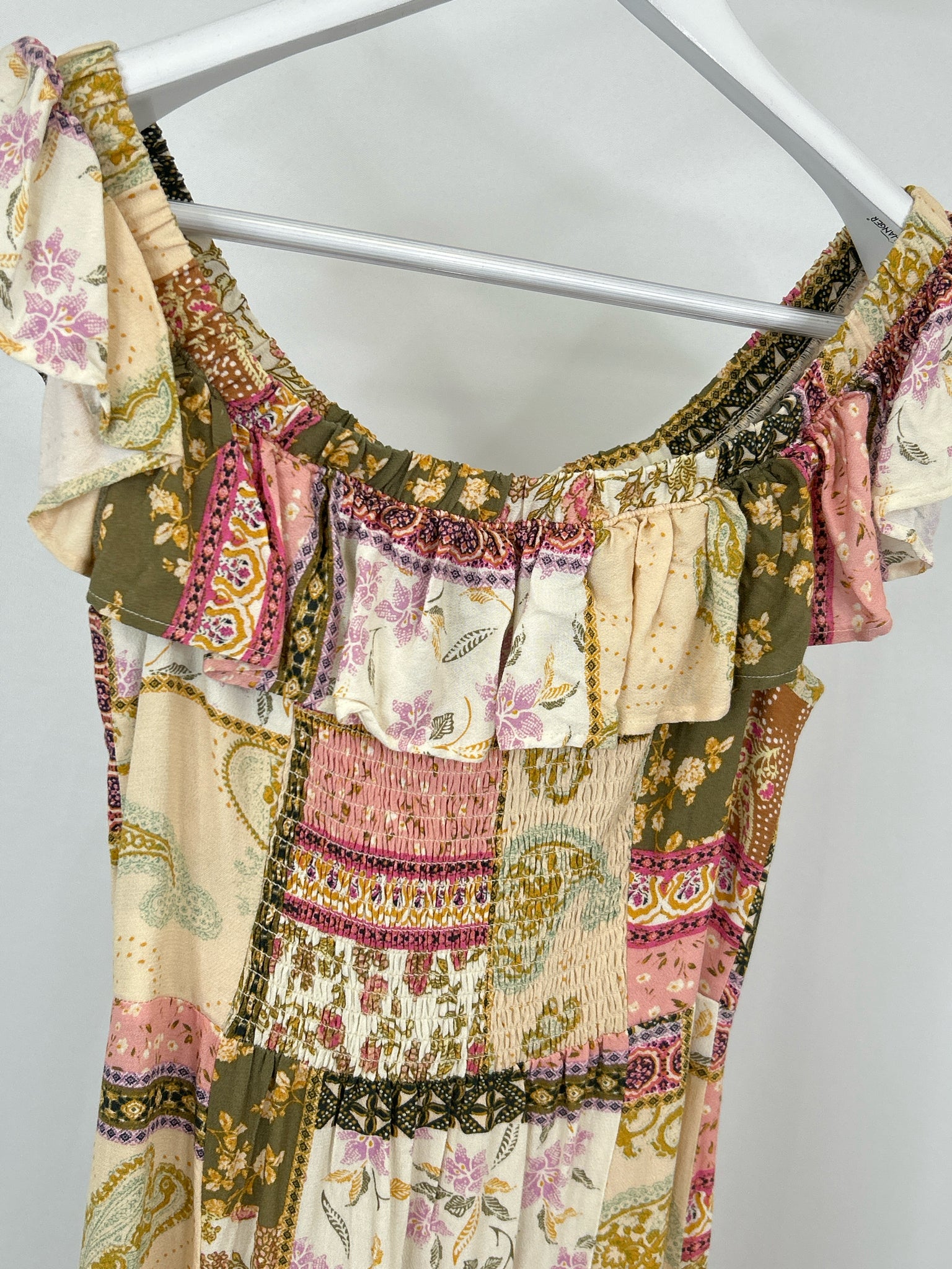 Z Supply Size M Cream Print Women Dress
