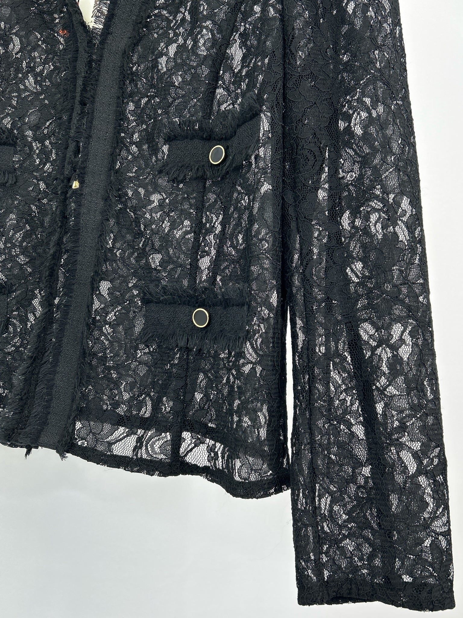 ANNE KLEIN Size 14 Black Lace Women Jacket NWT