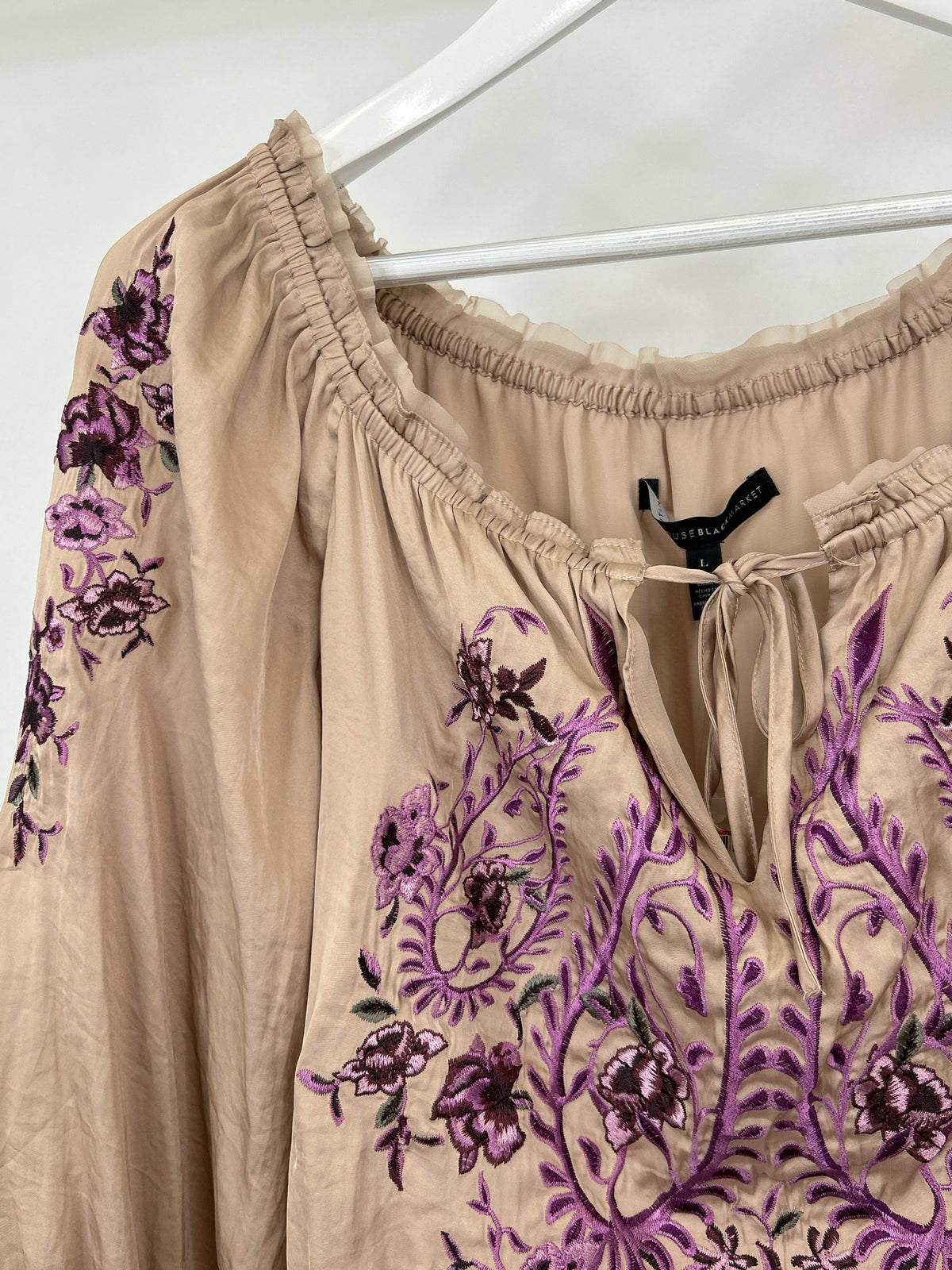 White House Black Market Size L Light Brown Women Top