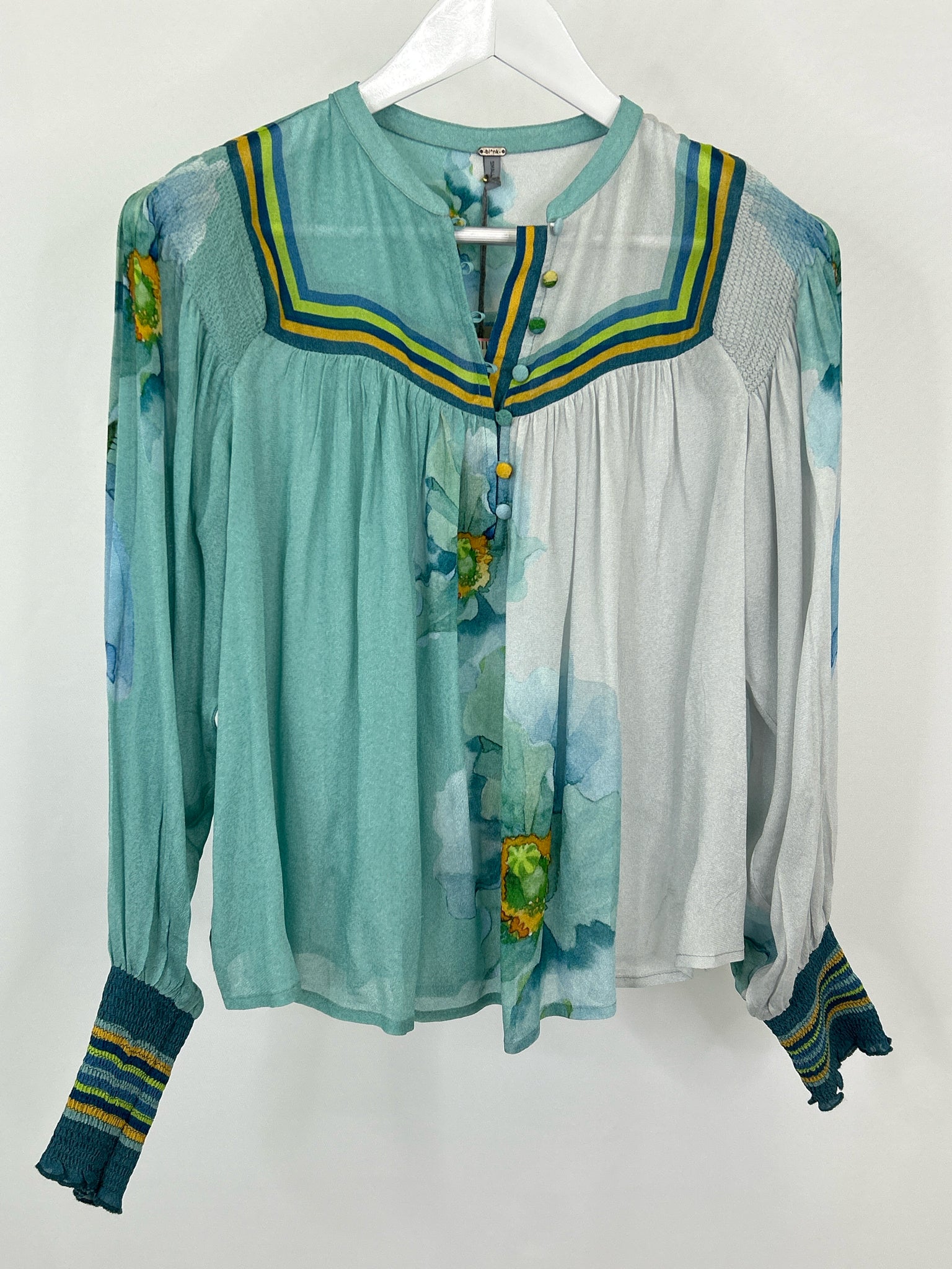 BLANK LONDON Size S Teal and Grey Women Top NWT