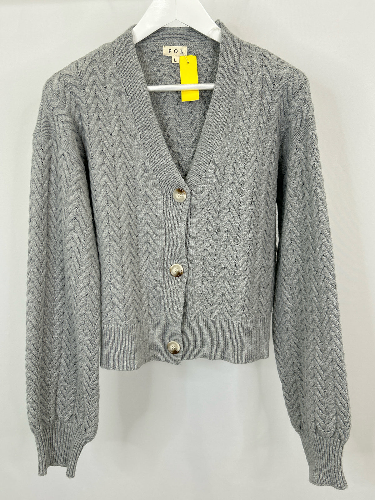 POL Size L Grey Women Cardigan