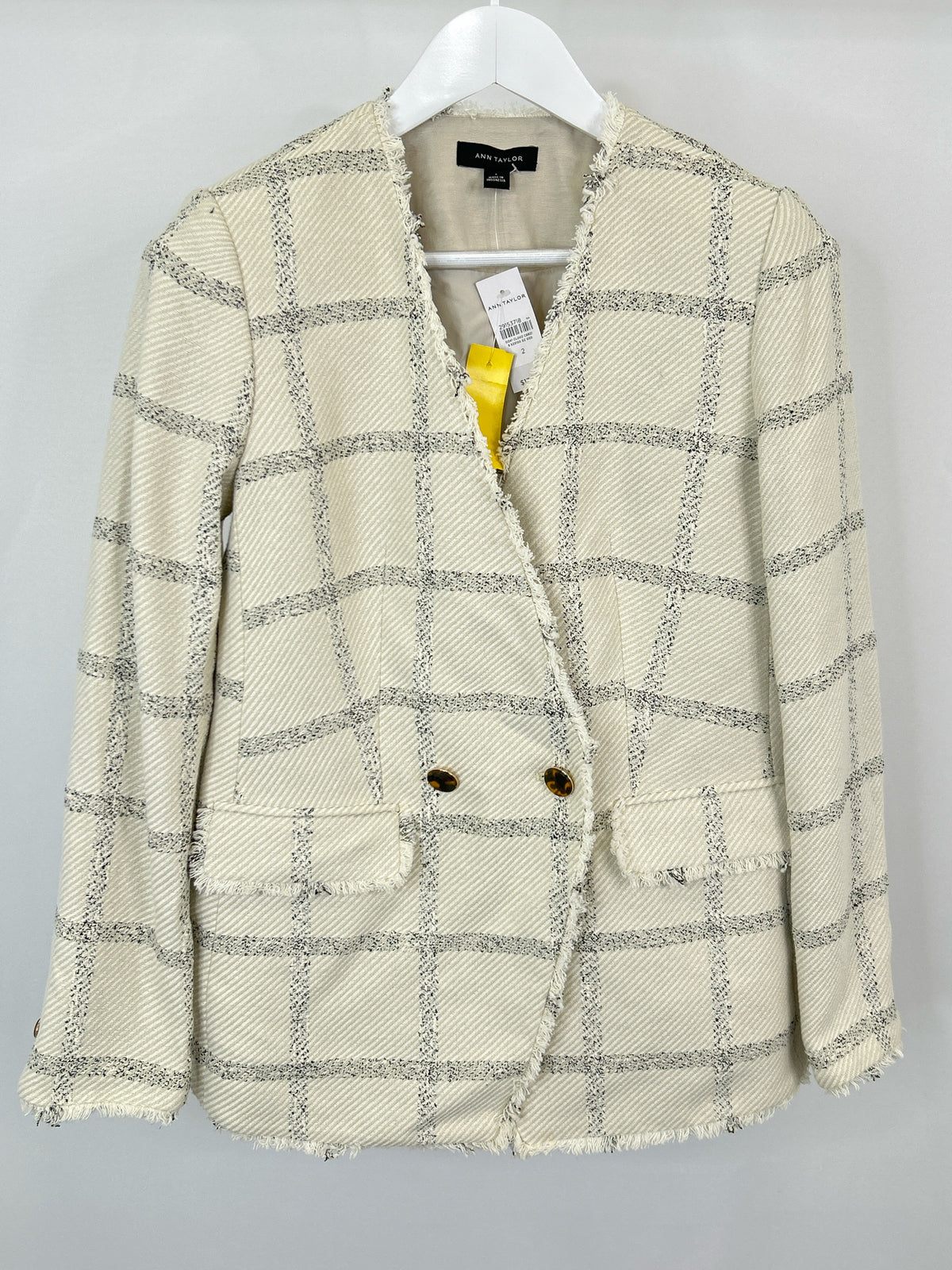 ANN TAYLOR Size 2 IVORY AND BLACK Women Blazer