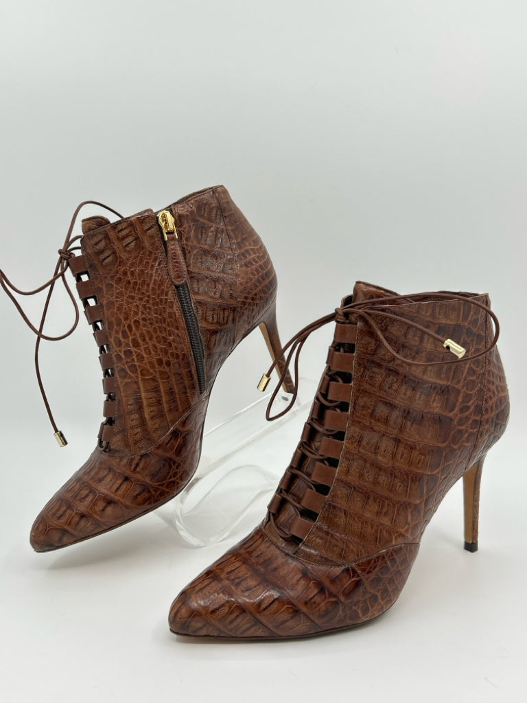 ALEXANDRE BIRMAN Women Size 37.5 Brown Booties