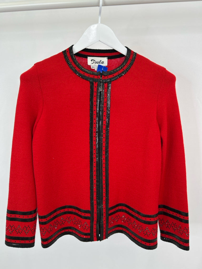 Toula Size 4P Red Women's Cardigan