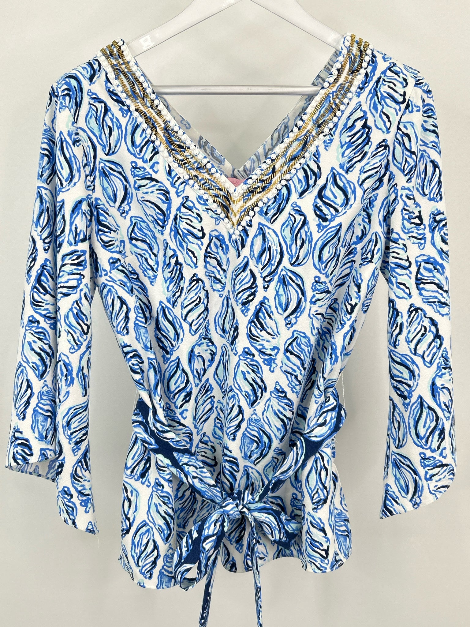 LILLY PULITZER Size 8 Blue Print Women Tunic