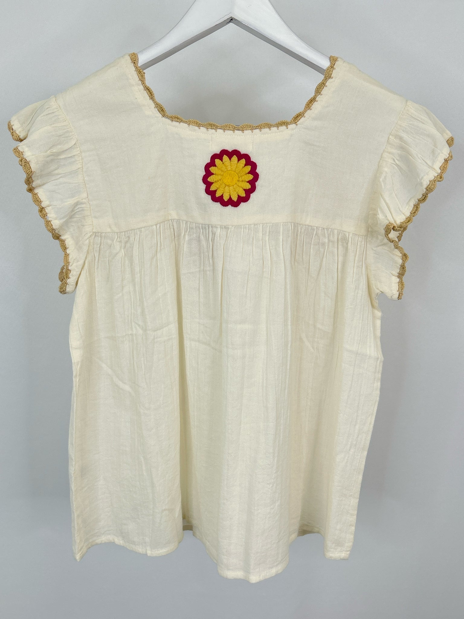 THML Size S Cream Print Women Top