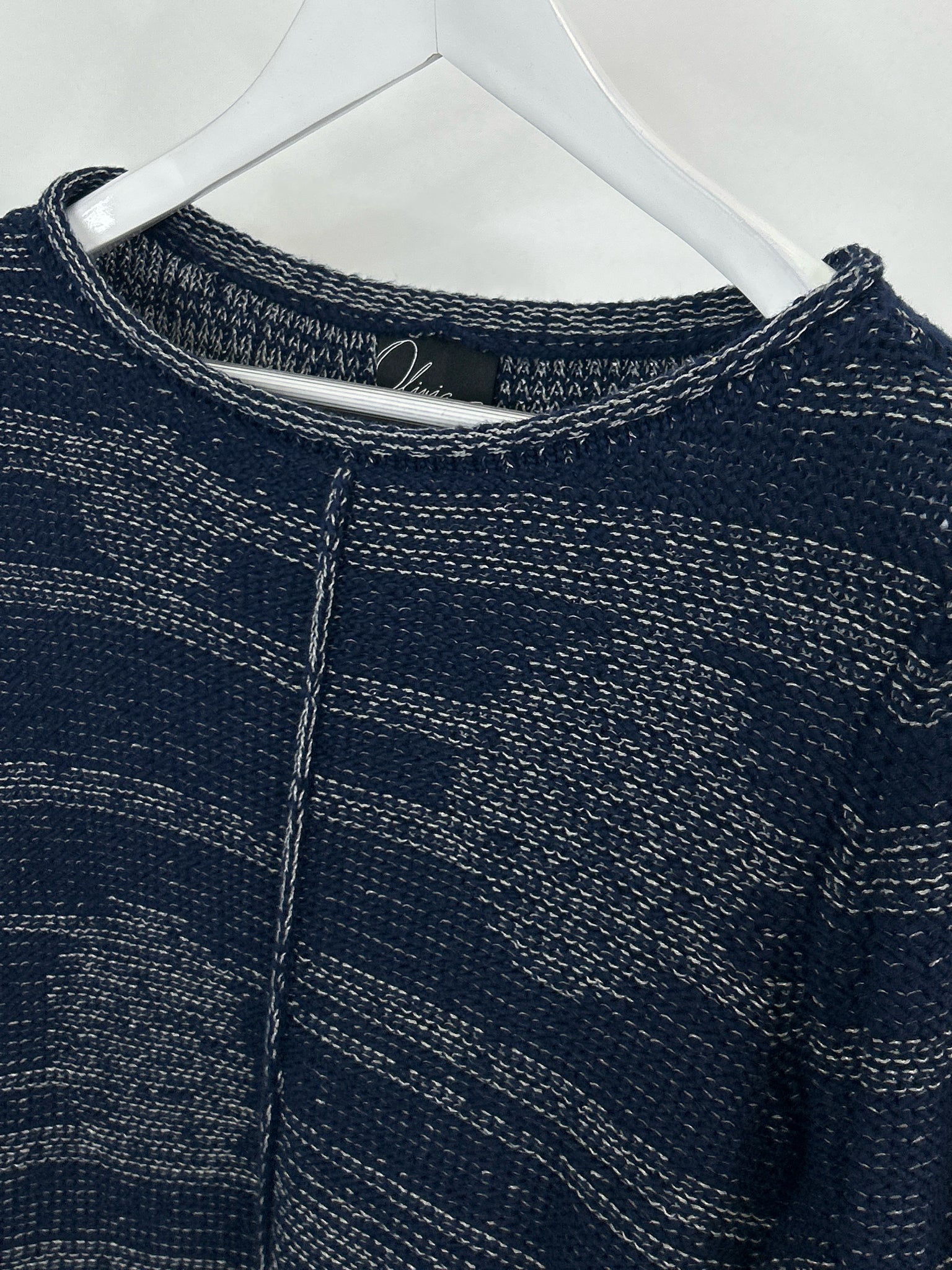 OLIVIA BY HABITAT CLOTHES Size S Navy Striped Women Sweater NWT