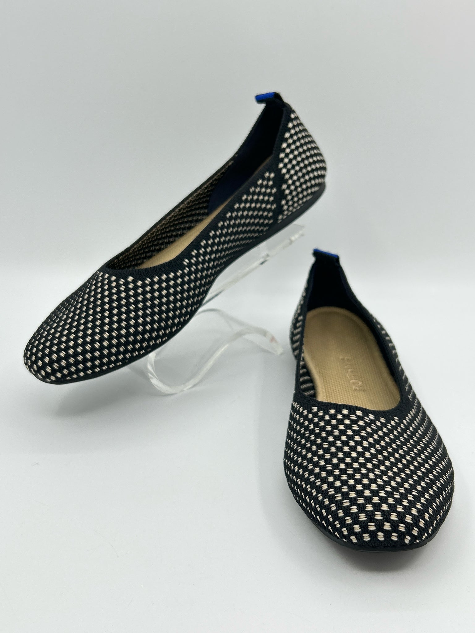 ROTHY'S Size 8.5 Black and White Women Flats