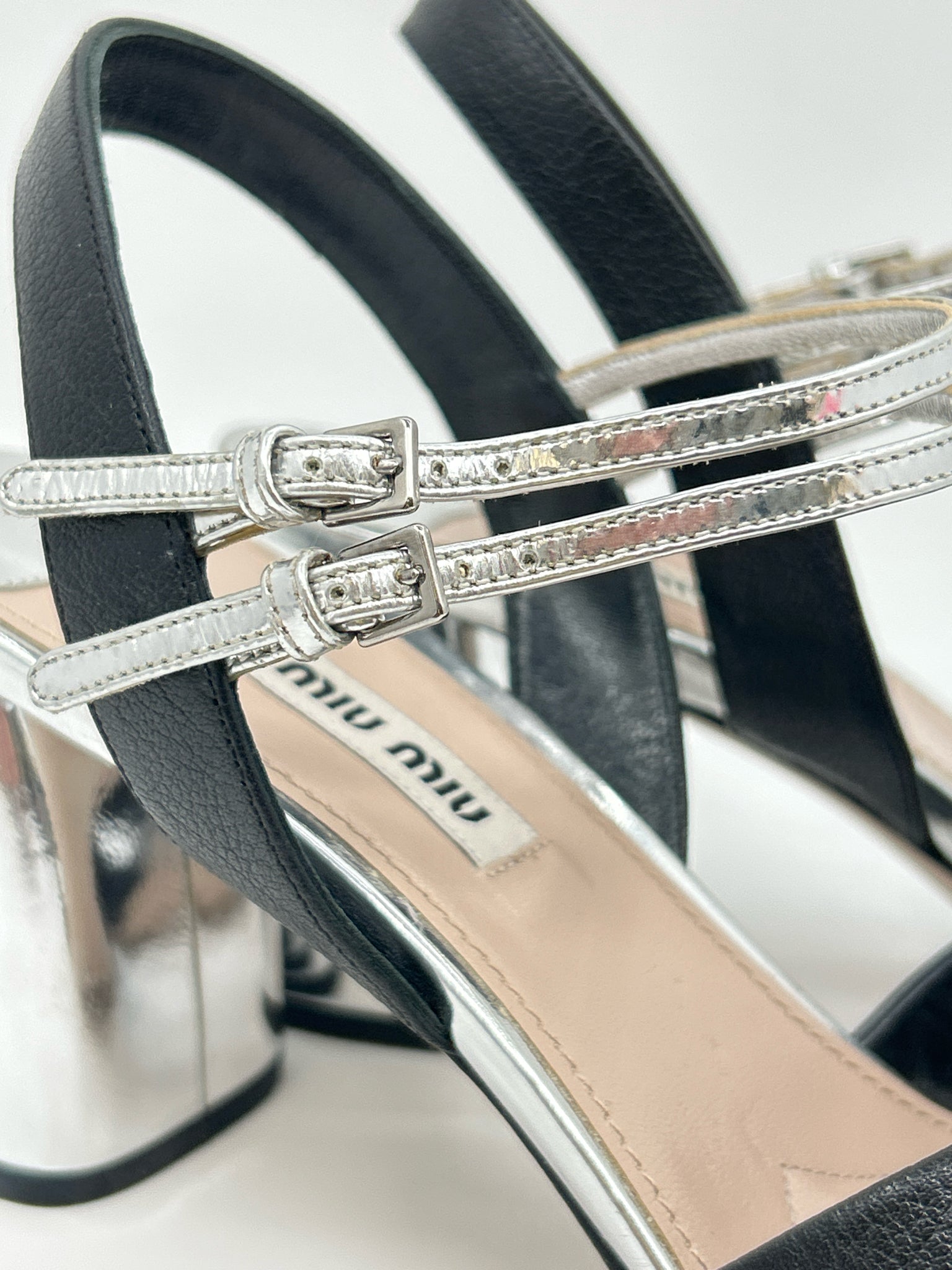 MIU MIU Size 39.5 Black Women Sandal