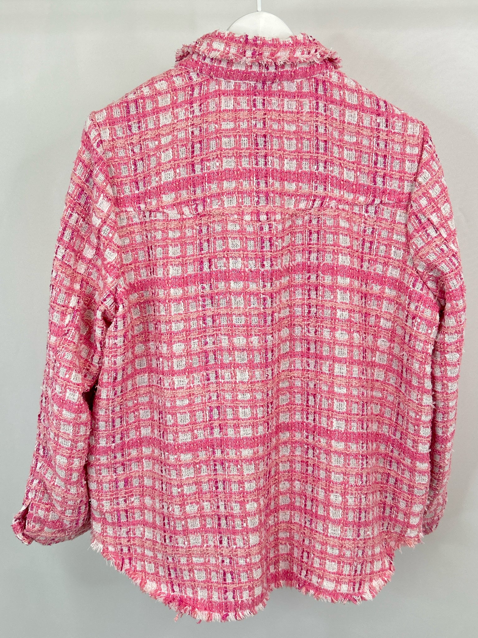 Jingle Belles by Kim Gravel Size L Pink & White Women Jacket